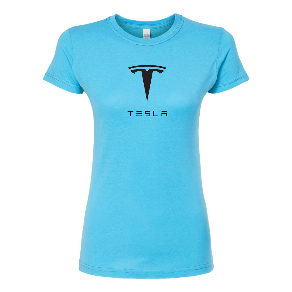 Women’s Tesla Motorsports Car Round Neck T-Shirt