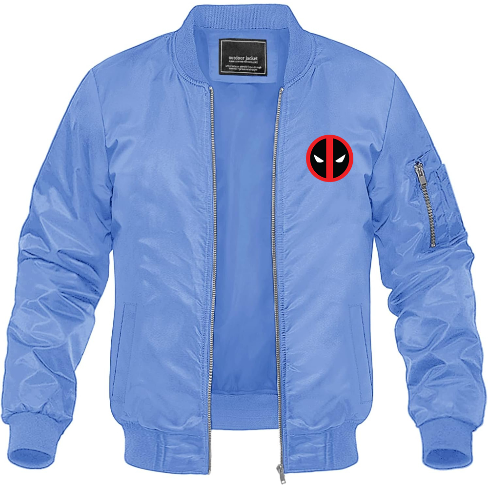Men's Deadpool Marvel Superhero Lightweight Bomber Jacket Windbreaker Softshell Varsity Jacket Coat
