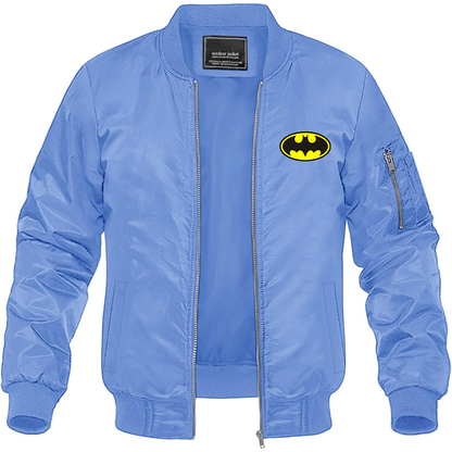Men's DC Comics Batman Superhero Lightweight Bomber Jacket Windbreaker Softshell Varsity Jacket Coat