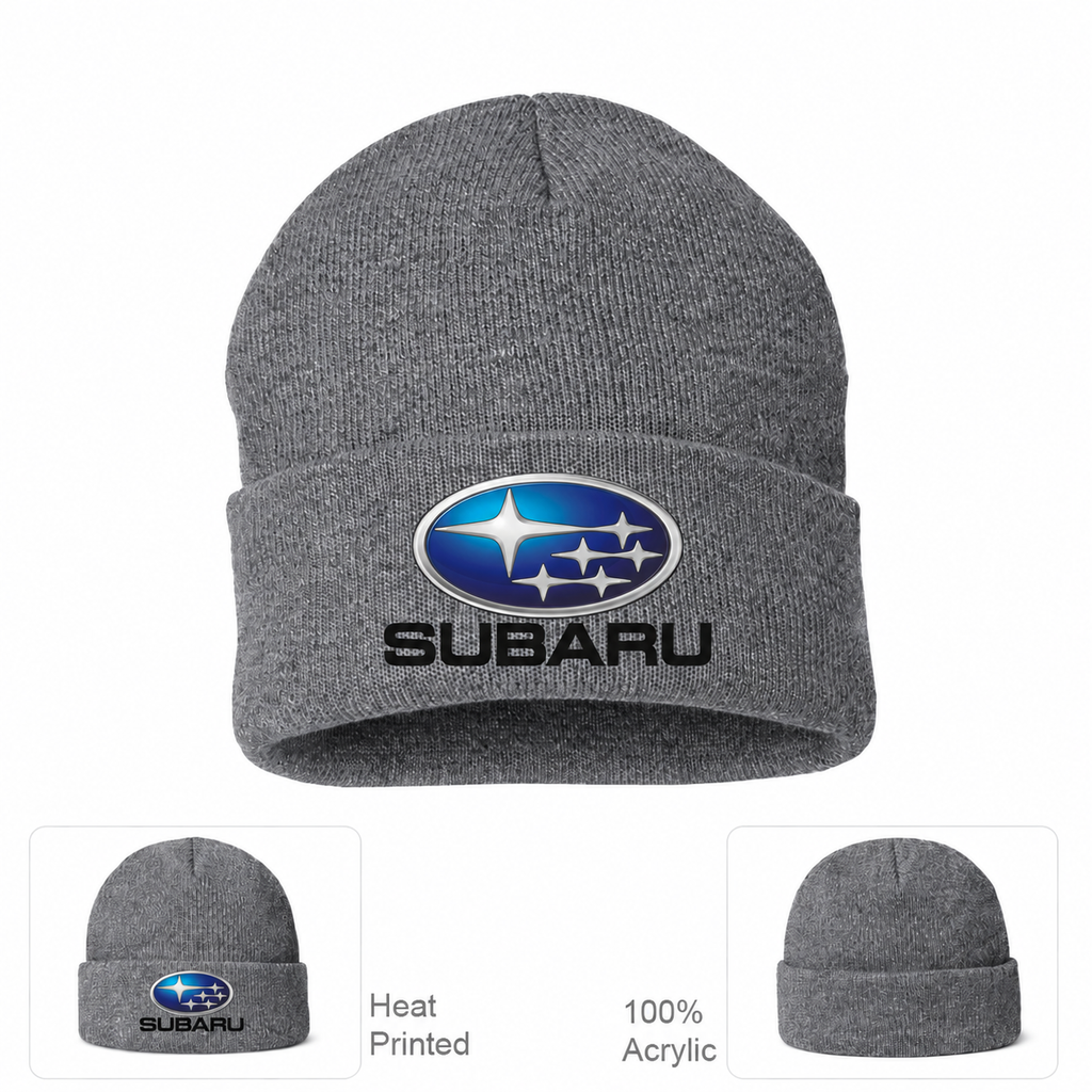 Subaru beanie Grey front