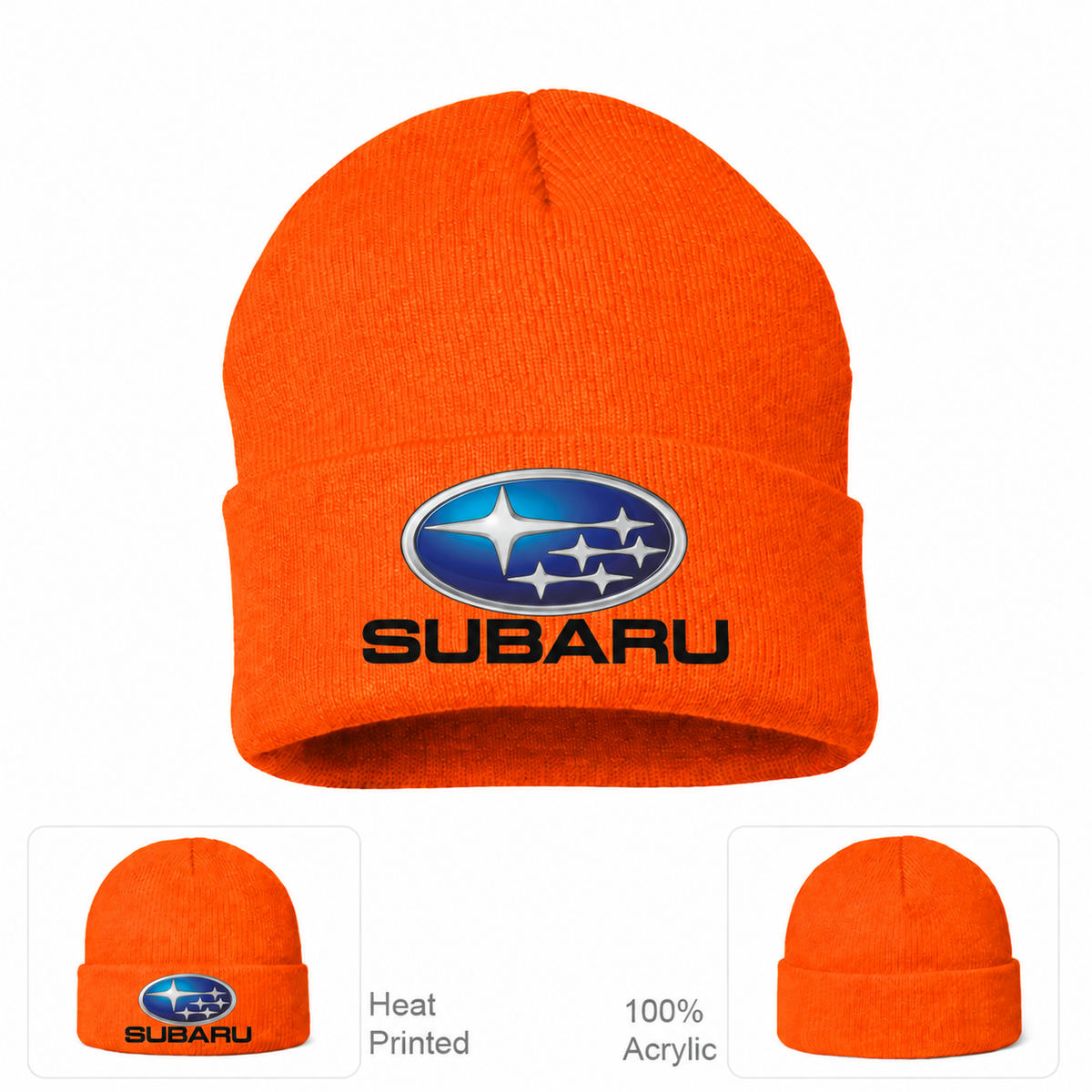 Subaru beanie Orange front