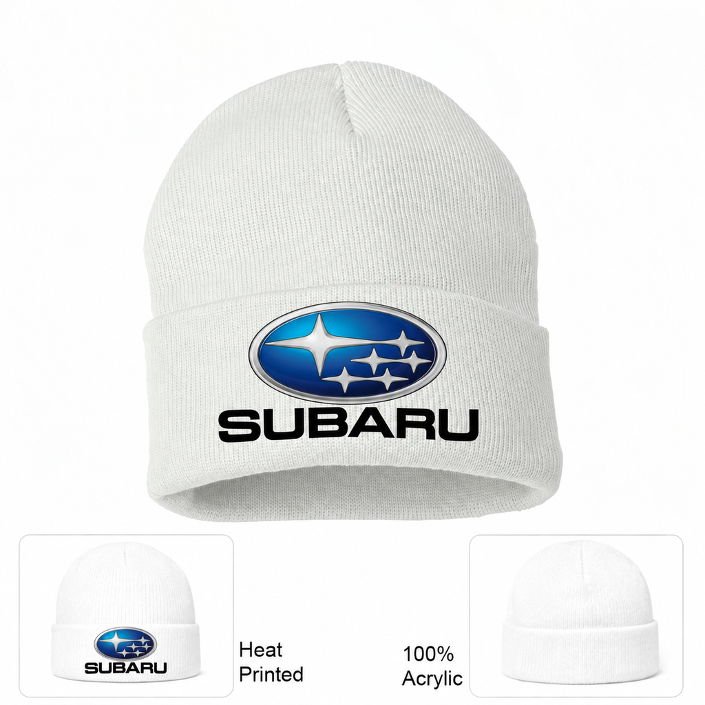 Subaru beanie White front