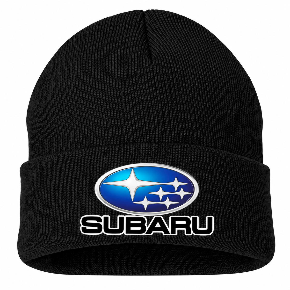 Subaru Beanie Hat — Black — front main