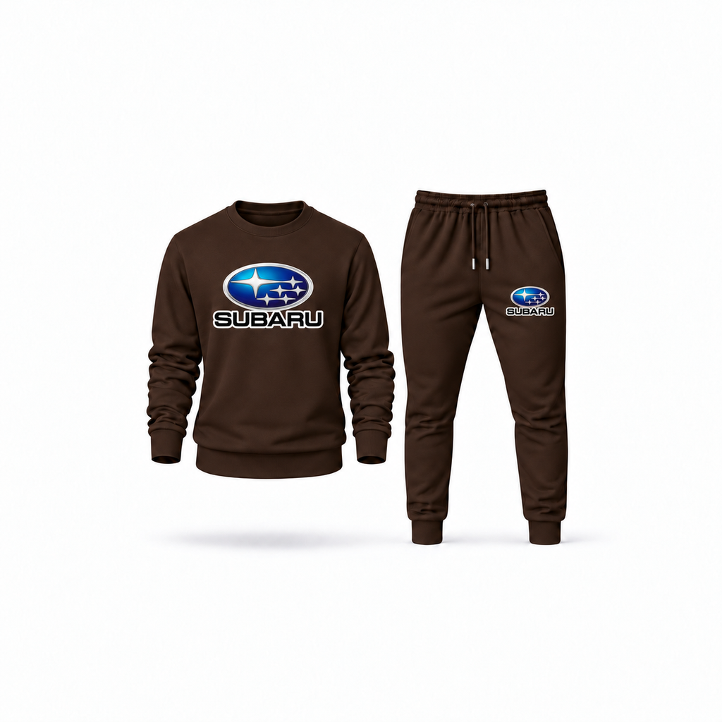 Men's Subaru Sweatshirt Joggers Set | Color: Brown | Main