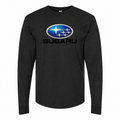 Subaru men's cotton long sleeve T-shirt Black front
