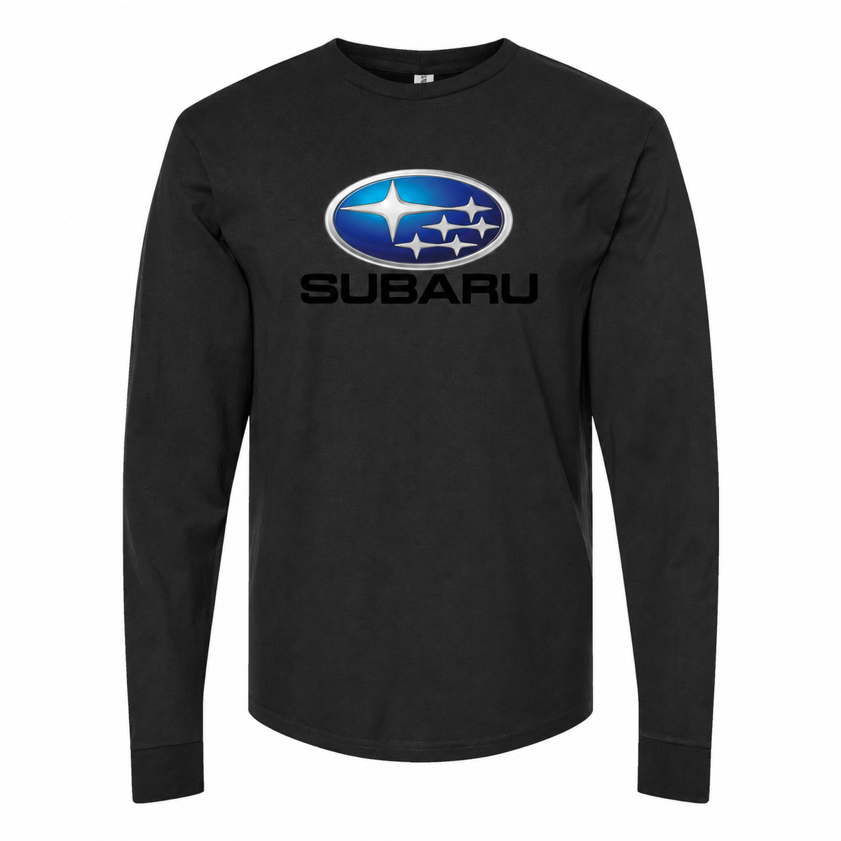 Subaru men's cotton long sleeve T-shirt Black front