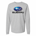 Subaru men's cotton long sleeve T-shirt Gray front