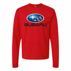 Subaru men's cotton long sleeve T-shirt Red front