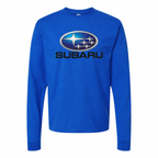 Subaru men's cotton long sleeve T-shirt Royal front