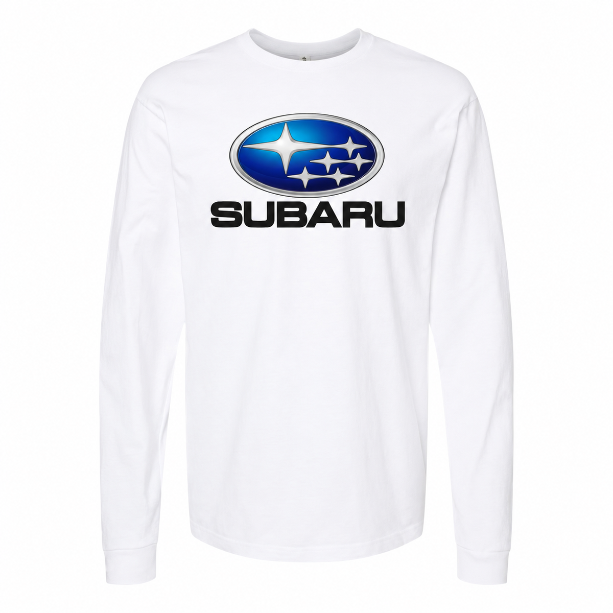 Subaru men's cotton long sleeve T-shirt White front