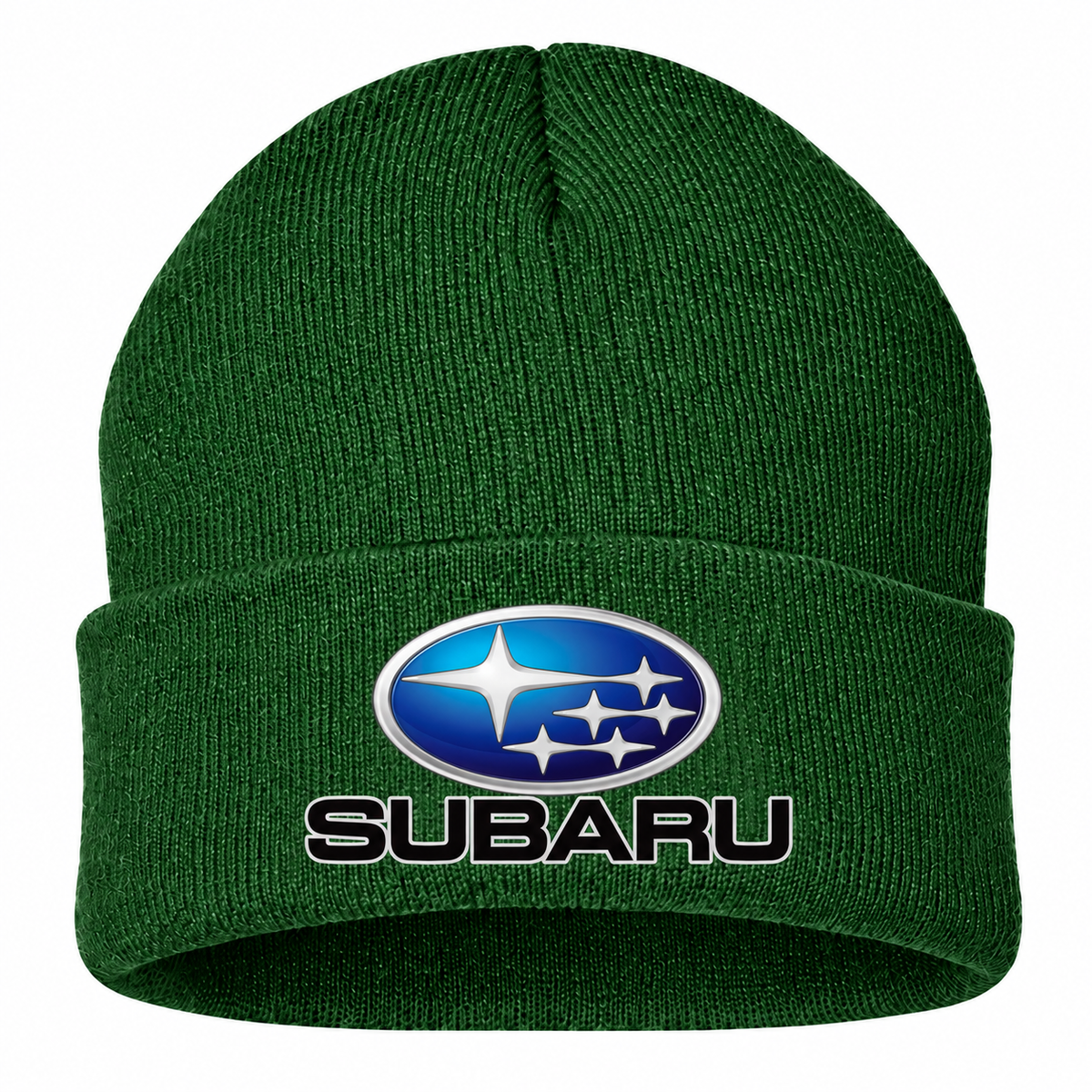 Subaru Beanie Hat — Forest Green — front main