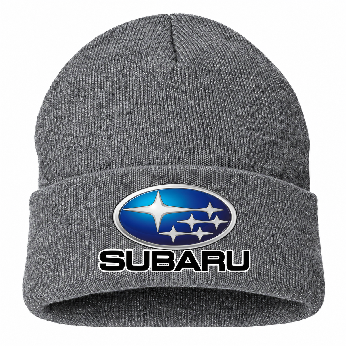 Subaru Beanie Hat — Gray — front main