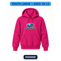 Subaru - Youth Large Hoodie (Ages 10–12) | Color: Hot Pink
