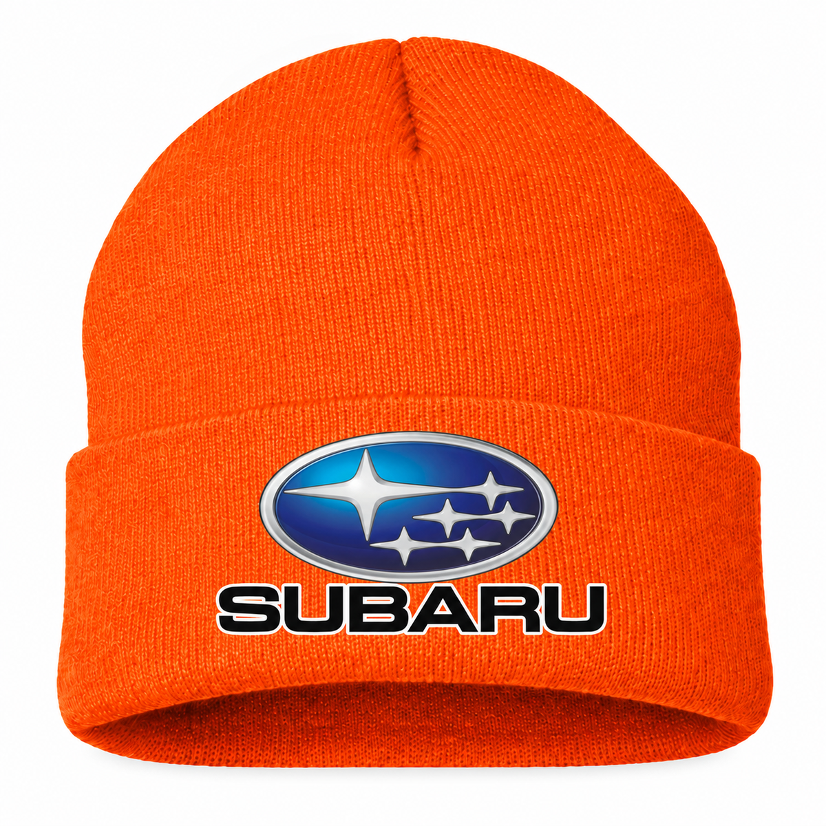 Subaru Beanie Hat — Orange — front main