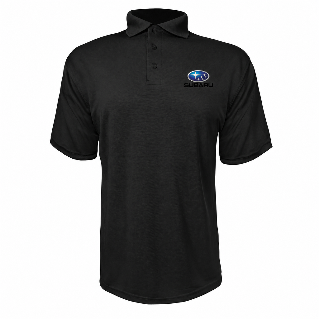 Subaru polyester polo — Black — source logo on left chest