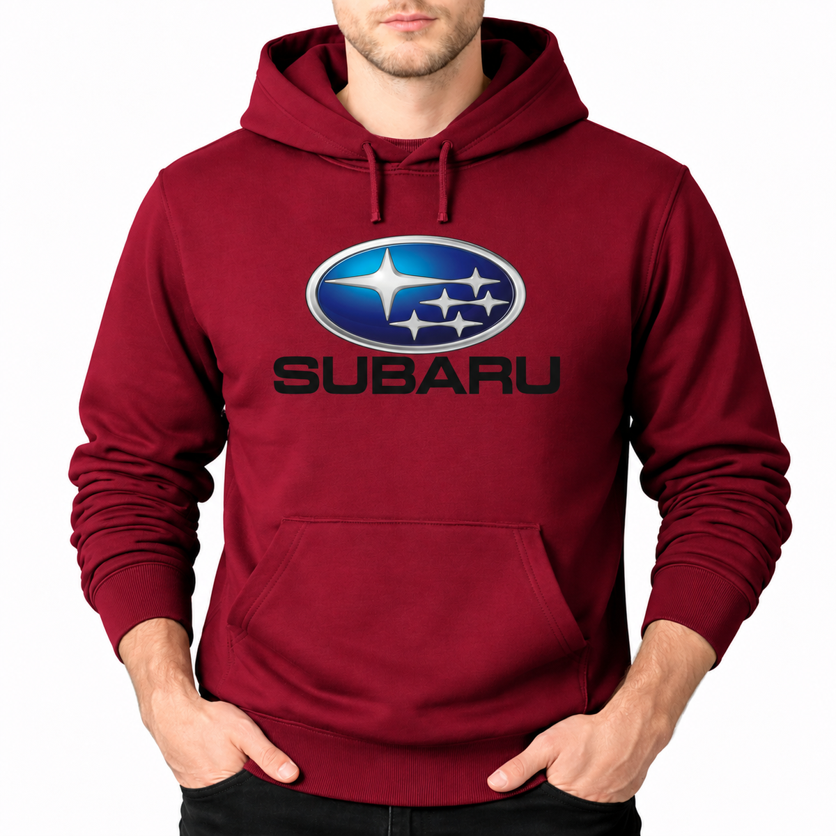 Subaru pullover Burgundy front