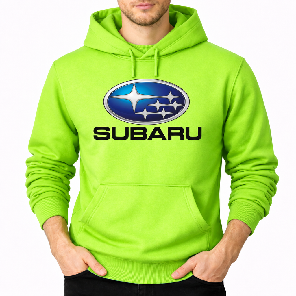 Subaru pullover Lime Green front