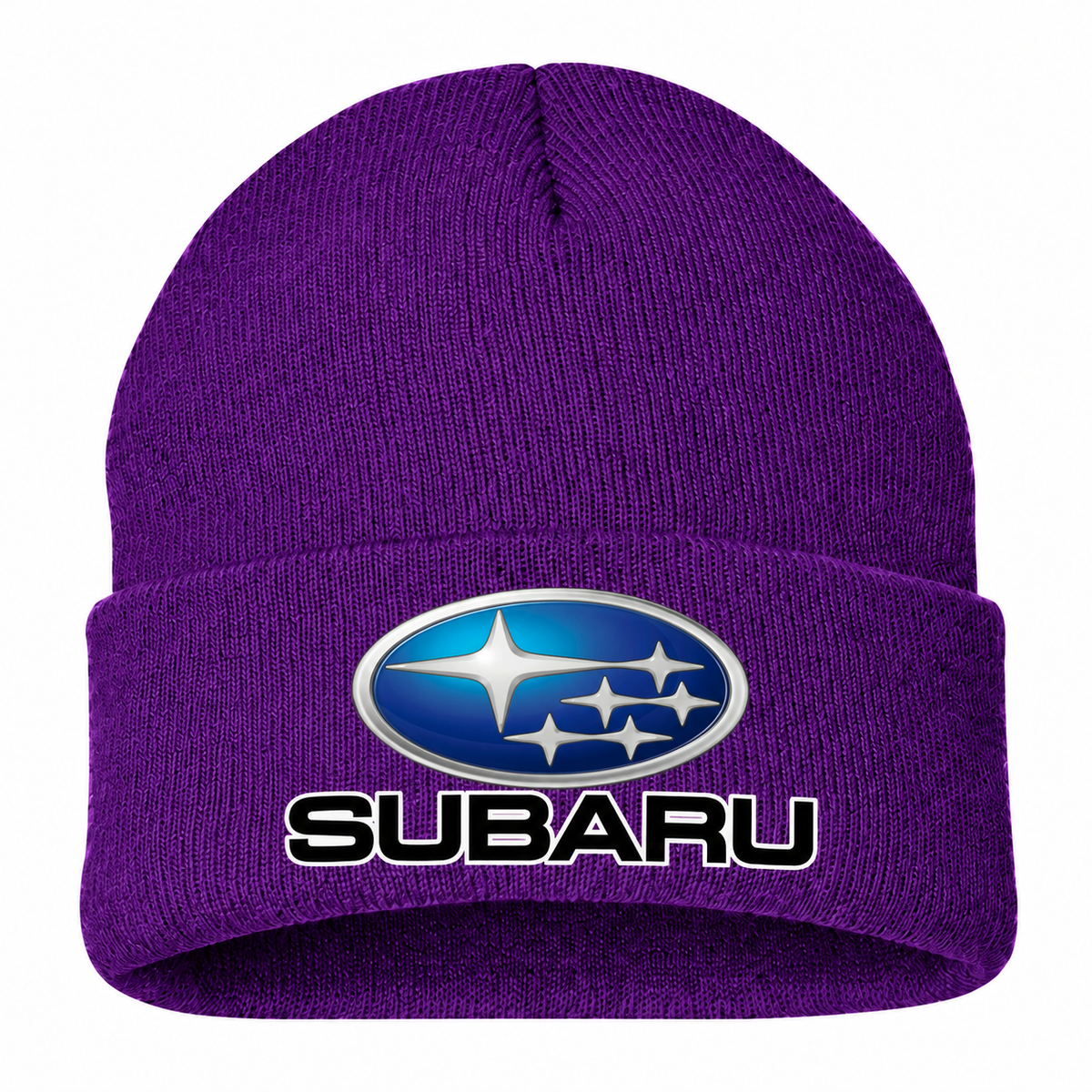 Subaru Beanie Hat — Purple — front main
