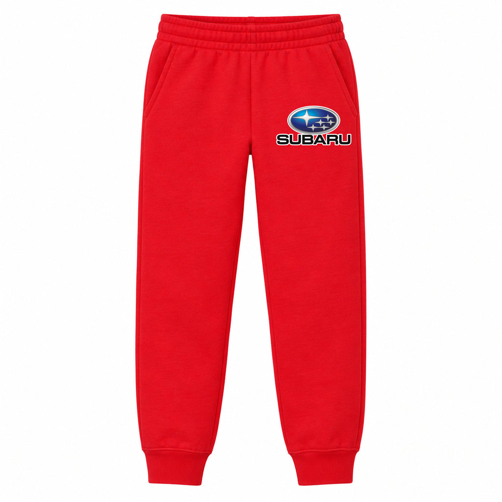 Subaru youth jogger sweatpants in Red, Youth Large ages 10–12