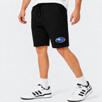 Subaru shorts Black logo near lower left leg hem
