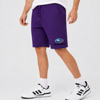 Subaru shorts Purple logo near lower left leg hem