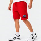 Subaru shorts Red logo near lower left leg hem