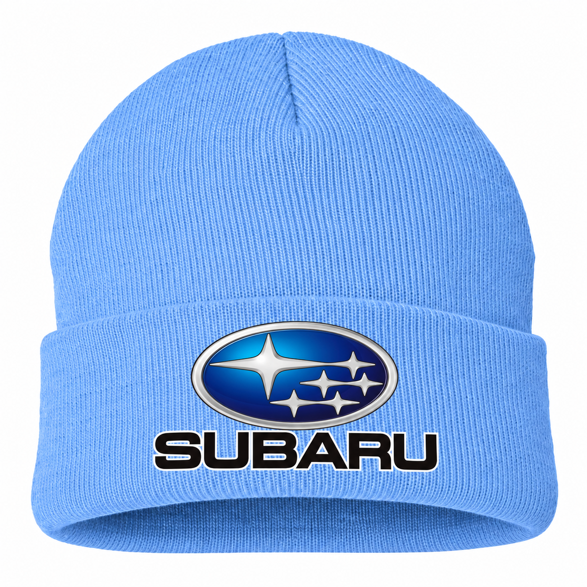 Subaru Beanie Hat — Sky Blue — front main