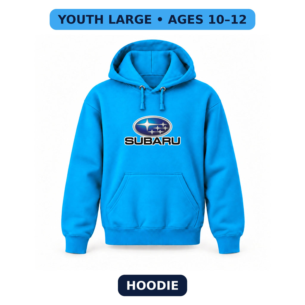 Subaru - Youth Large Hoodie (Ages 10–12) | Color: Turquoise
