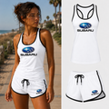 Subaru women's tank top and shorts set White