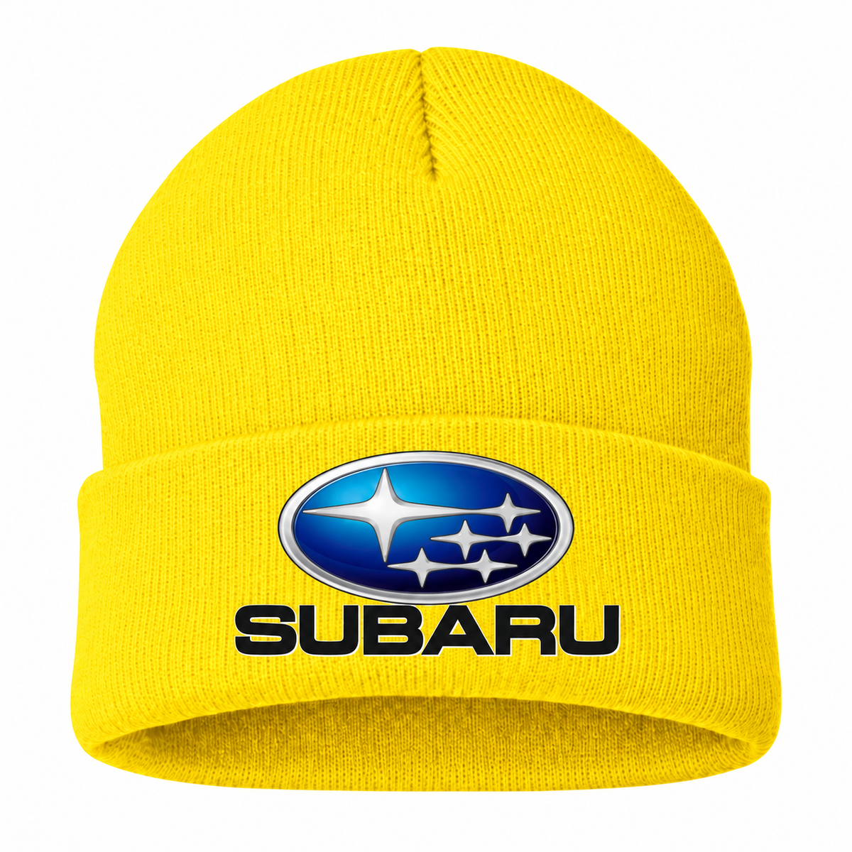 Subaru Beanie Hat — Yellow — front main