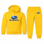 Subaru youth hoodie jogger set, Yellow, Youth Large ages 10–12