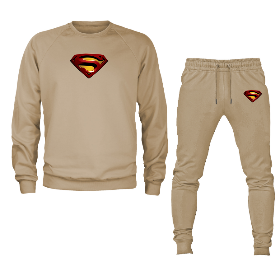 Men's Superman Superhero Crewneck Sweatshirt Joggers Suit