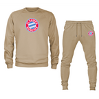 Men's F.C. Bayern Munchen Soccer Logo Crewneck Sweatshirt Joggers Suit