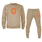 Men's Netherlands National Soccer Team Crewneck Sweatshirt Joggers Suit