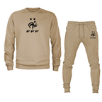 Men's France Soccer Logo Crewneck Sweatshirt Joggers Suit