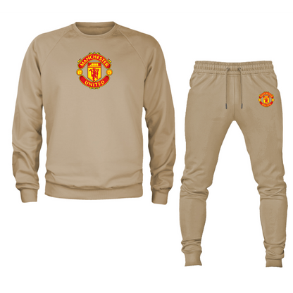 Men’s Manchester United Soccer Soccer Logo Crewneck Sweatshirt Joggers Suit