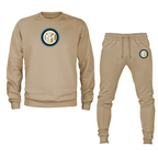 Men's Inter Milan Soccer Logo Crewneck Sweatshirt Joggers Suit