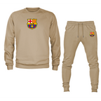 Men's F.C. Barcelona Soccer Logo Crewneck Sweatshirt Joggers Suit