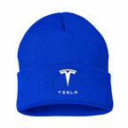 Men's Tesla Beanie Hat — Blue — clean front main