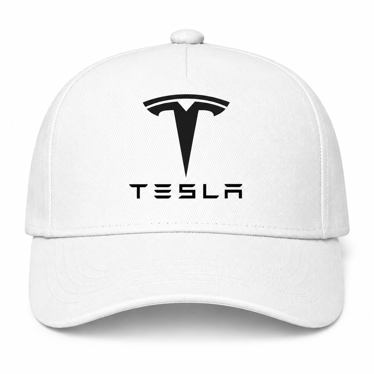 Tesla White Dad Hat front main