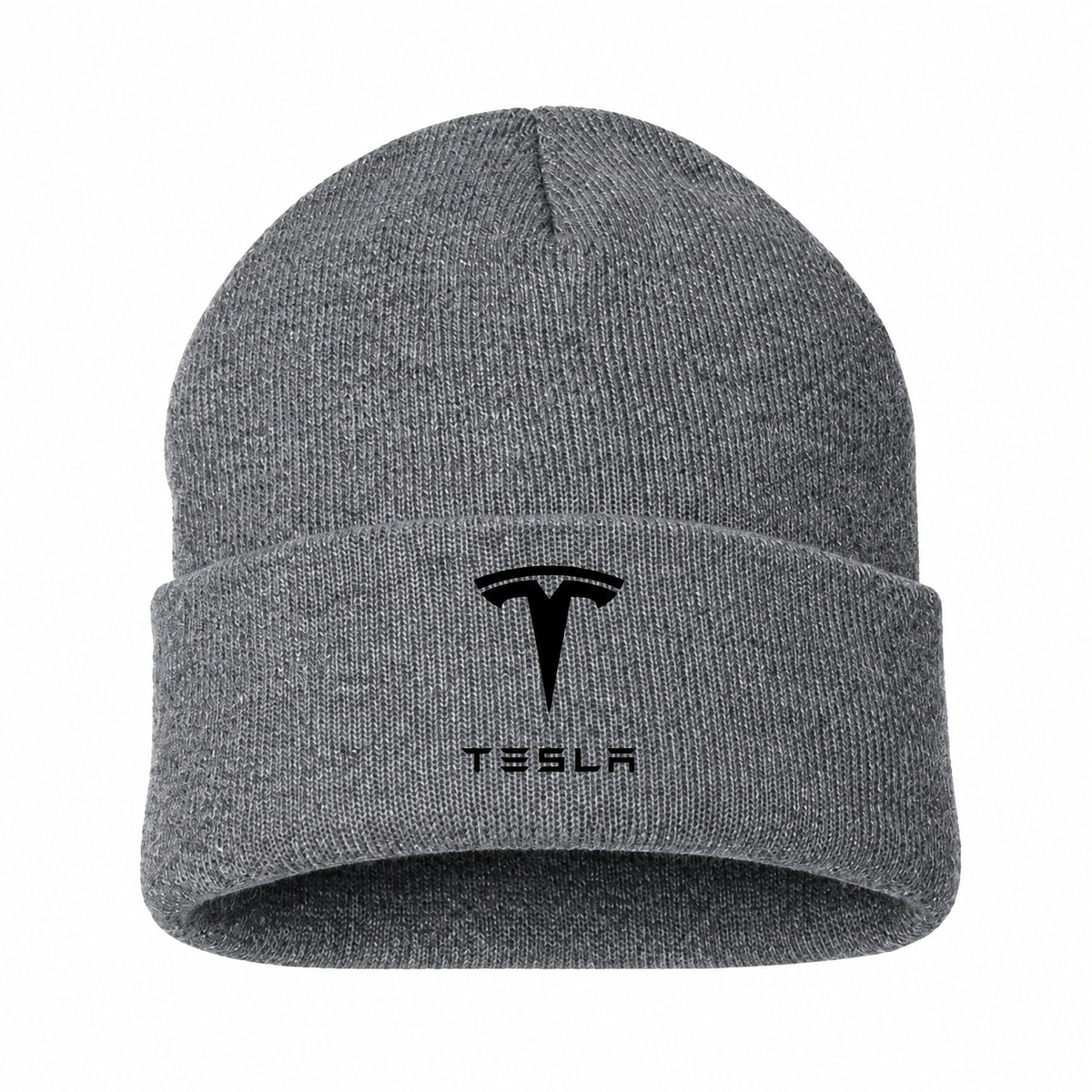 Men's Tesla Beanie Hat — Gray — clean front main