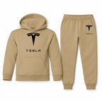 Tesla youth hoodie jogger set, Khaki, Youth Large ages 10–12