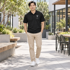 Men’s Tesla Motorsports Car Dry Blend Polo | Color: Black | Image 1