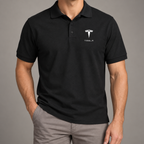 Men’s Tesla Motorsports Car Dry Blend Polo | Color: Black | Image 2