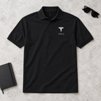 Men’s Tesla Motorsports Car Dry Blend Polo | Color: Black | Image 3