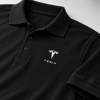 Men’s Tesla Motorsports Car Dry Blend Polo | Color: Black | Image 5
