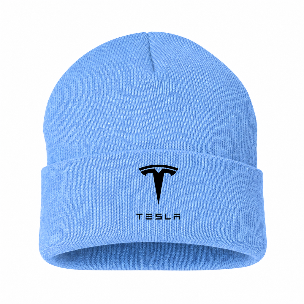Men's Tesla Beanie Hat — Sky Blue — clean front main