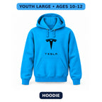 Tesla - Youth Large Hoodie (Ages 10–12) | Color: Turquoise