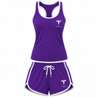 Women's Tesla tanktop and shorts set Purple front