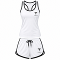 Women's Tesla tanktop and shorts set White front